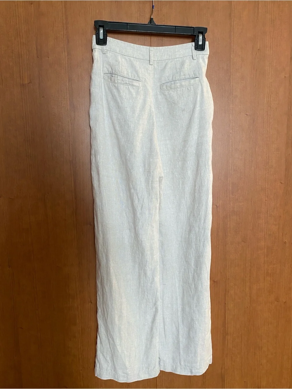 Reformation Wide Leg Pants in Light Gray-Cream